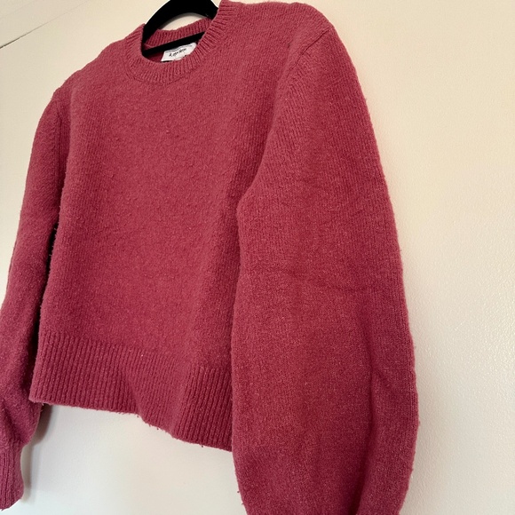 & Other Stories Puffed Cuffed Sleeve Wool Blend Sweater - Berry XS - Picture 3 of 6